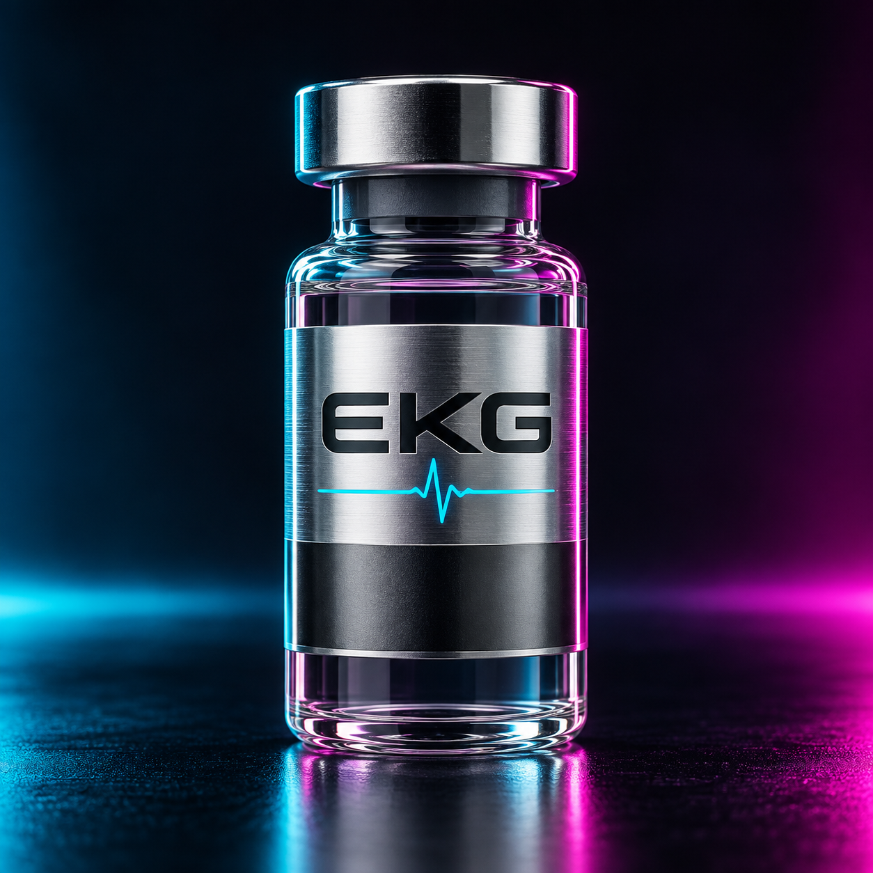 EKG chrome-labeled Retatrutide research vial